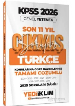 YEDİİKLİM 2026 KPSS GY TÜRKÇE 11 YIL ÇIKMIŞ SORULAR