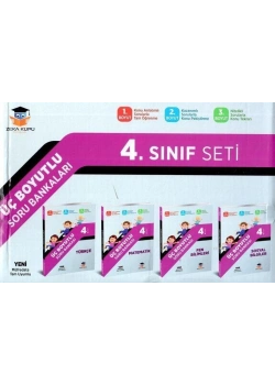 Zekaküpü 4.Sınıf 3 Boyutlu Soru Bankası Seti 4 Kitap