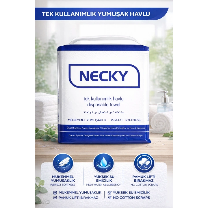 Necky Tek Kullanımlık Havlu (Tekli Paket) 100lü