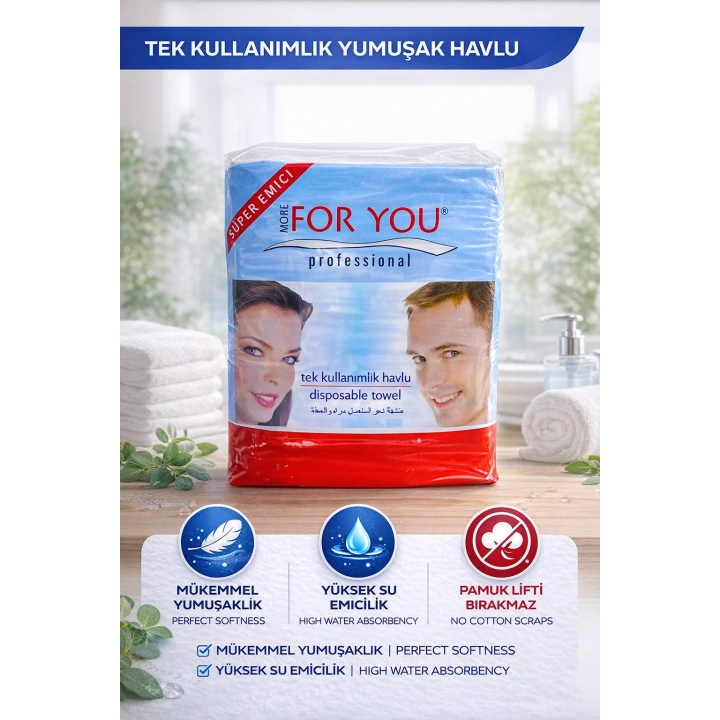 More For You tek kullanımlık havlu (Tekli Paket ) 100lü