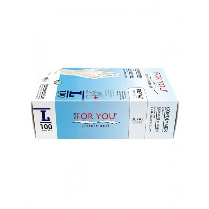 Tek Kullanımlık Copolymer Eldiven 100lü Beyaz (L)