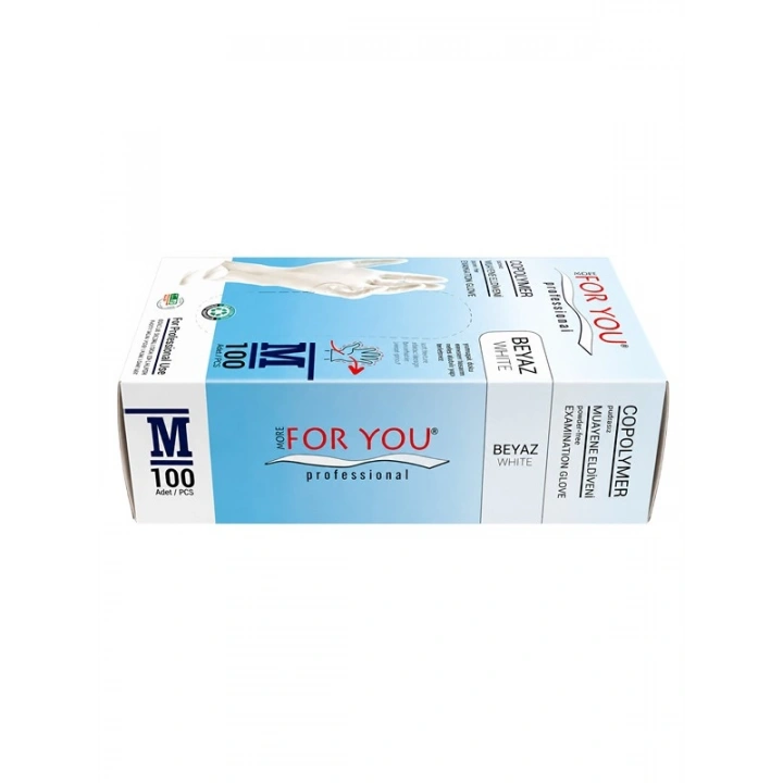 Tek Kullanımlık Copolymer Eldiven 100lü Beyaz (M)