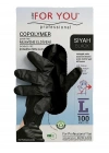 Tek Kullanımlık Copolymer Eldiven 100lü Siyah (L)