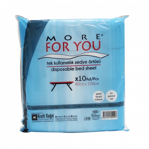 More For You Tek Kullanımlık Sedye Örtüsü Lastikli 10lu