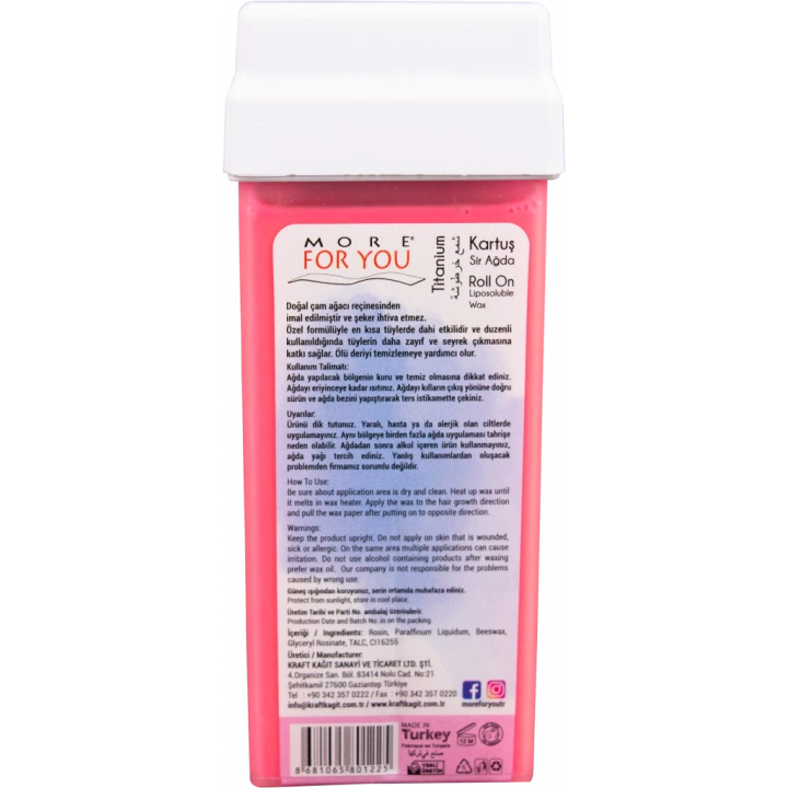 More For You Bitkisel Kartuş Sir Ağda Titantum ( Pembe ) 100 ml