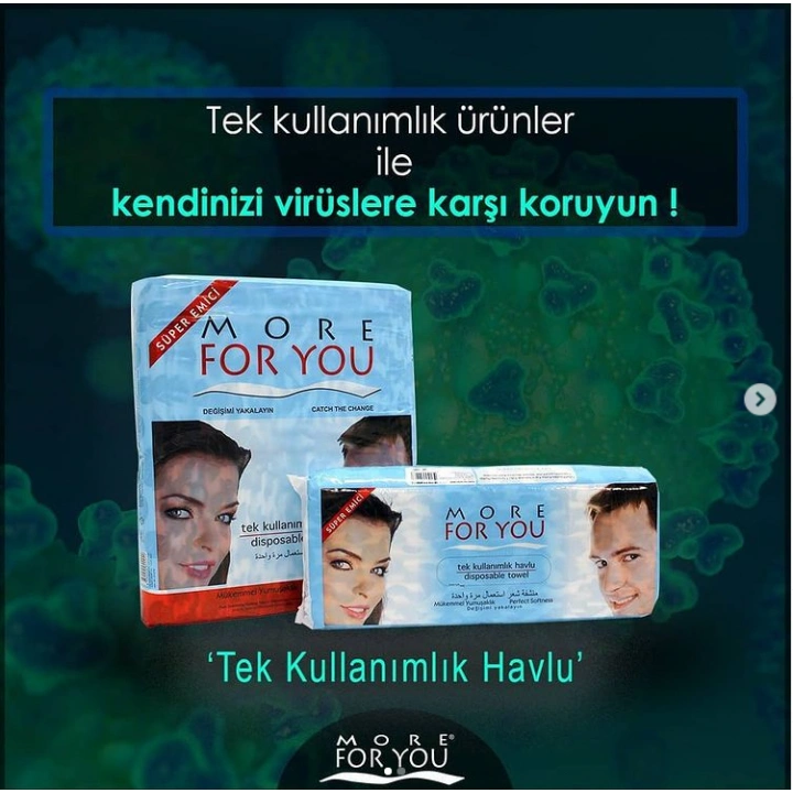 More For You tek kullanımlık havlu (Tekli Paket )Havlu 50li