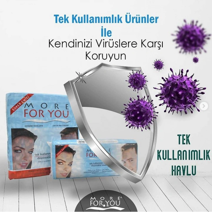 More For You tek kullanımlık havlu (Tekli Paket )Havlu 50li