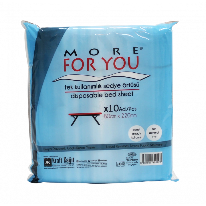 More For You Tek Kullanımlık Sedye Örtüsü Lastikli 10lu