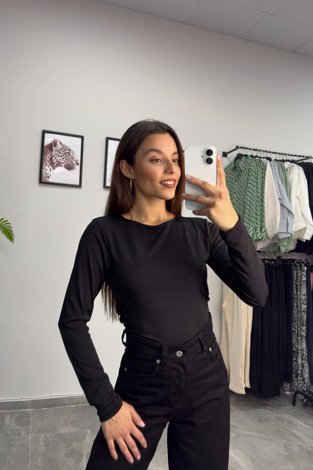 Siyah Sırt Dekolte Crop