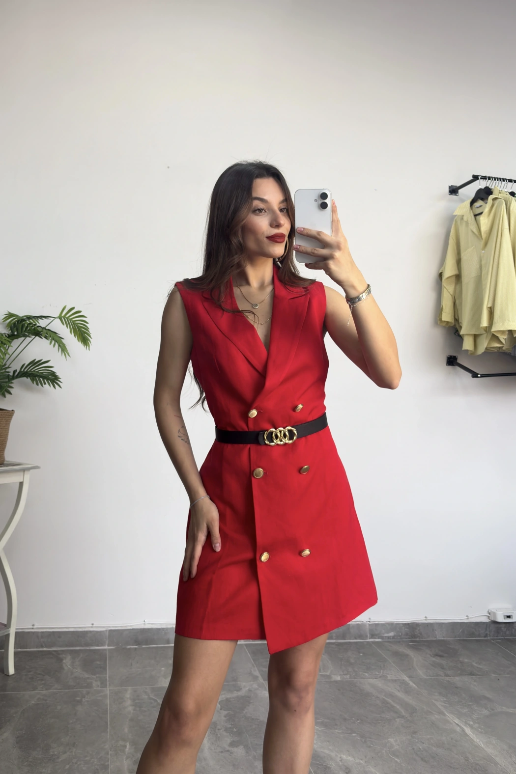 Orijinal Marka Kırmızı Ceket Elbise