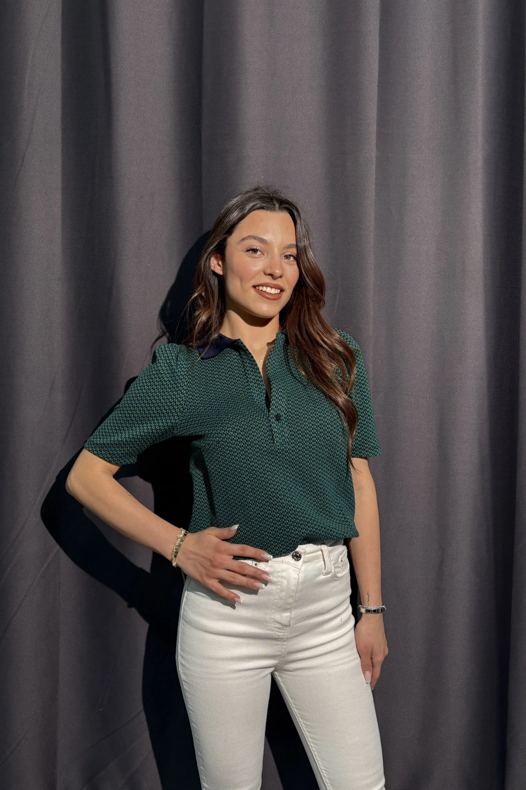 Polo Yaka Yeşil Tişört