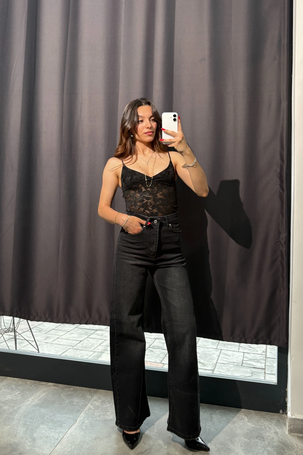 Ekstra Yüksel Bel Premium Jean Siyah