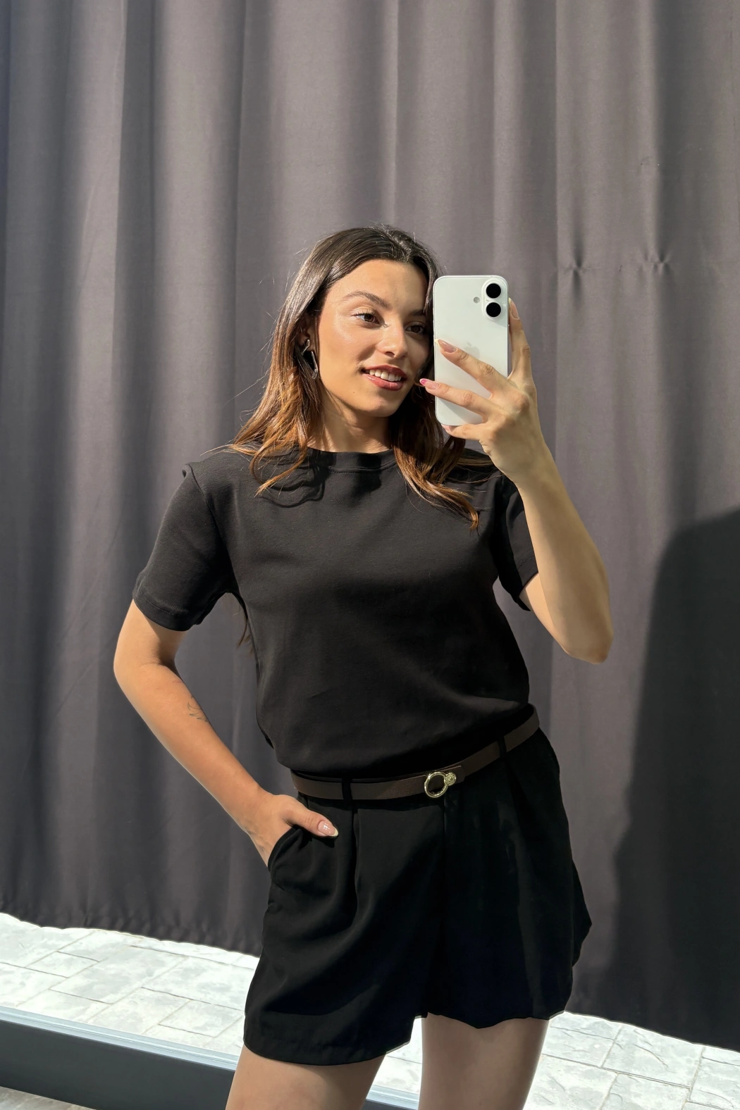 Bisiklet Yaka Basic Tişört Siyah