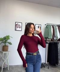 Oysho Parmak Geçmeli Bordo Body