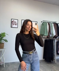 Siyah Fitilli Uzun Kol Body