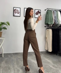 Flatolu Kahverengi Pantolon