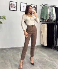 Flatolu Kahverengi Pantolon