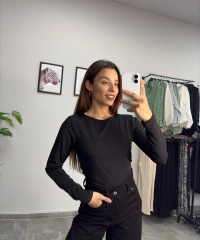 Siyah Sırt Dekolte Crop