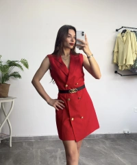Orijinal Marka Kırmızı Ceket Elbise