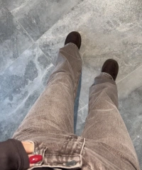 Yüksek Bel Yıkamalı Vizon Jean