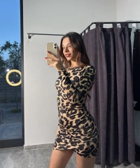 Mini Leopar Elbise