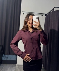 Bordo Dar Kalıp Gömlek