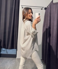 Gri Çizgili Polo Gömlek