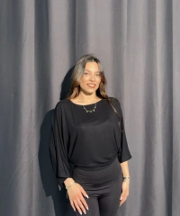 Yarasa Kol Siyah Tişört