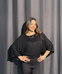 Yarasa Kol Siyah Tişört