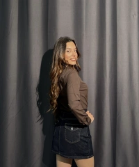 İçi Şortlu Kot Etek