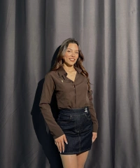 İçi Şortlu Kot Etek