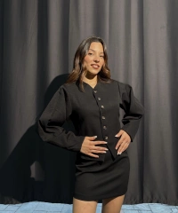 Premium Siyah Ceket Etek Takım