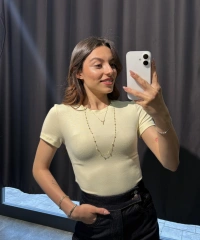 Bisiklet Yaka Basic Sarı Body