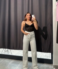 Ekstra Yüksel Bel Premium Jean Beyaz