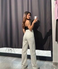 Ekstra Yüksel Bel Premium Jean Beyaz