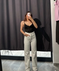 Ekstra Yüksel Bel Premium Jean Beyaz