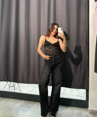 Ekstra Yüksel Bel Premium Jean Siyah