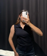 Polo Yaka Fermuarlı Lacivert Body