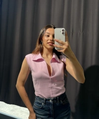 Polo Yaka Fermuarlı Pembe Body