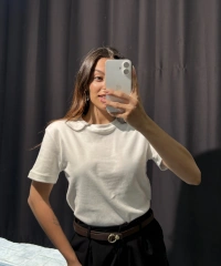 Bisiklet Yaka Basic Tişört Beyaz