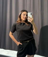 Bisiklet Yaka Basic Tişört Siyah