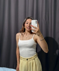Taşlı İp Askılı Bodysuit Beyaz