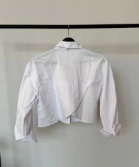 Beyaz Crop Gömlek