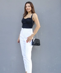 Flatolu Beyaz Pantolon