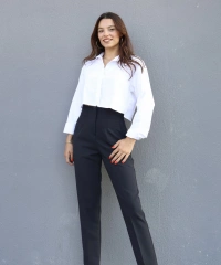 Flatolu Siyah Pantolon