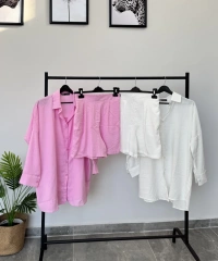Pembe Gömlek Şort Takım