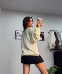 Krem Salaş Örme Kazak