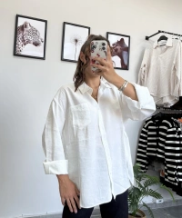 Modal Kumaş Beyaz Gömlek