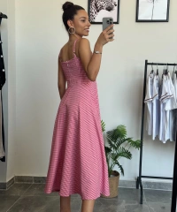 Pembe Pötikareli Elbise