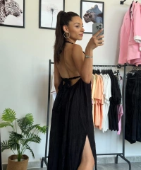 Premium Kalite Müslin Uzun Elbise